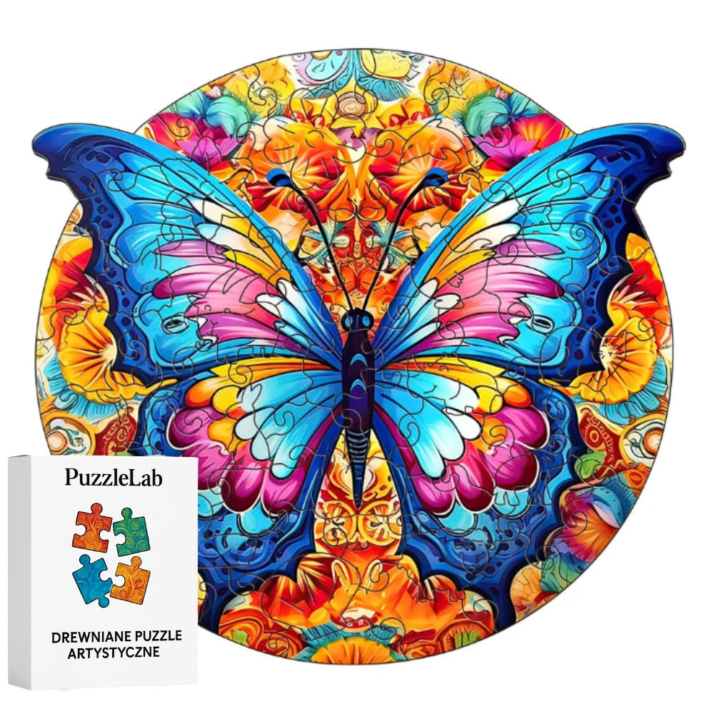 🔥Ostatni dzień - Błękitny Motyl - Drewniane Puzzle